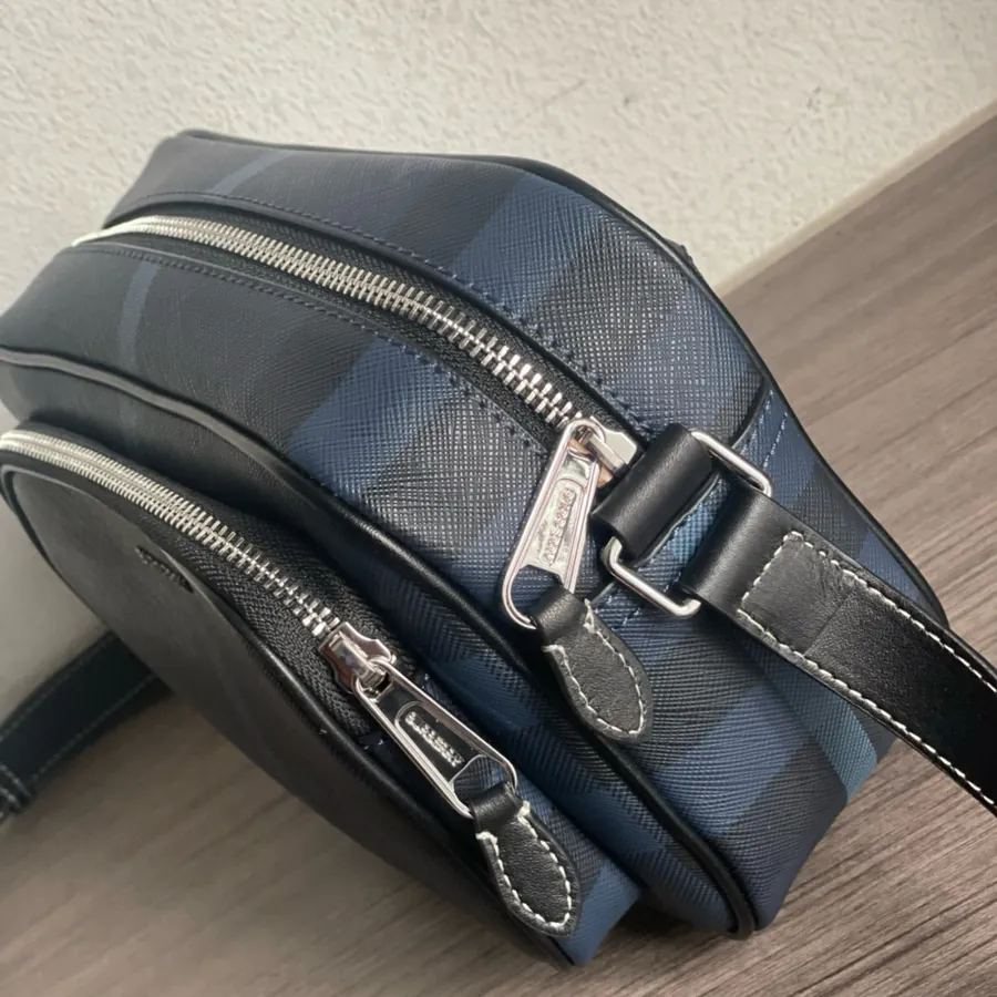 Burberry Large Camera Bag with Brand Logo and Adjustable Strap