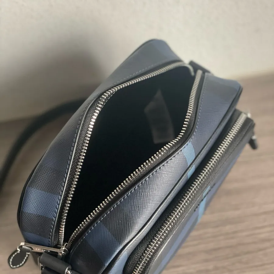 Burberry Large Camera Bag with Brand Logo and Adjustable Strap