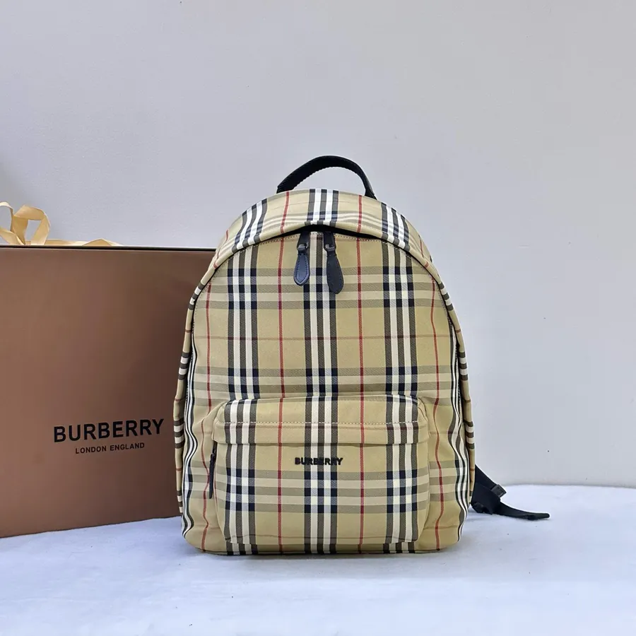 Burberry Classic Beige Check Double Shoulder Bag