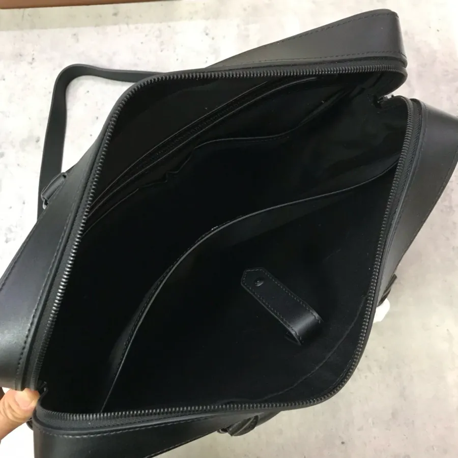 Burberry 550 Slim Briefcase with Grained Leather Handle