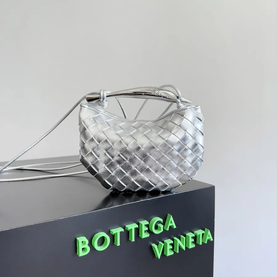 BV Mini Sardine Elegant Bucket Bag with Gold Hardware