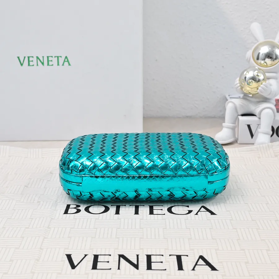 BV Knot Snake Skin Evening Bag