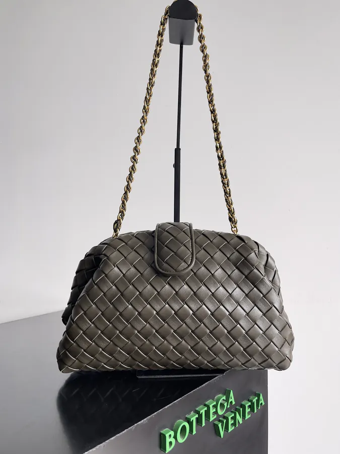 BOTTEGA VENETA Lauren Clutch with Chain Timeless Elegance