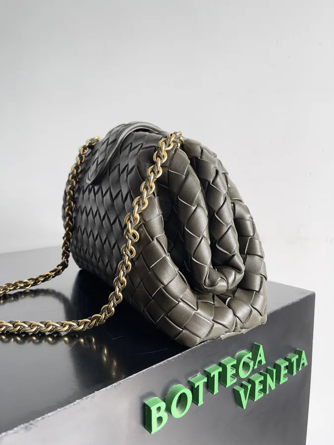 BOTTEGA VENETA Lauren Clutch with Chain Timeless Elegance