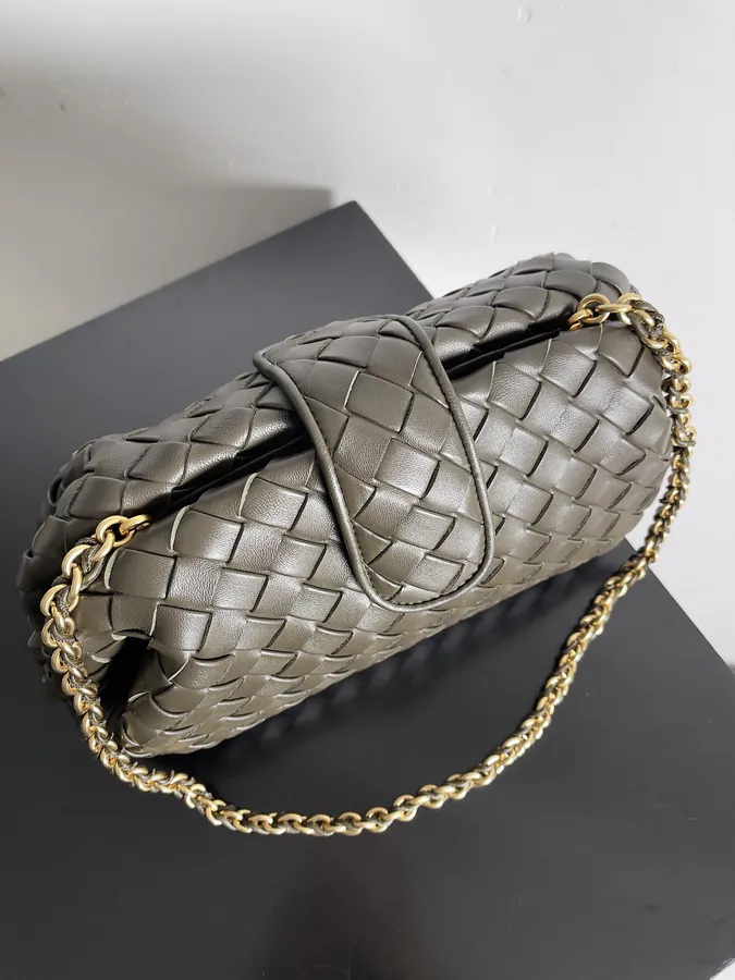 BOTTEGA VENETA Lauren Clutch with Chain Timeless Elegance