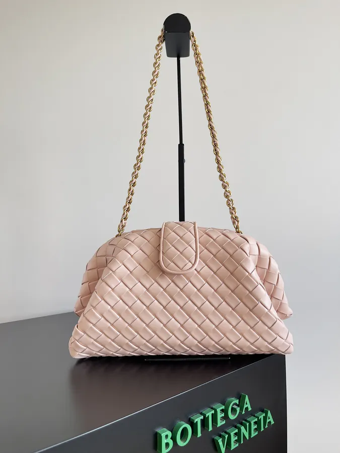BOTTEGA VENETA Lauren Clutch with Chain Timeless Elegance
