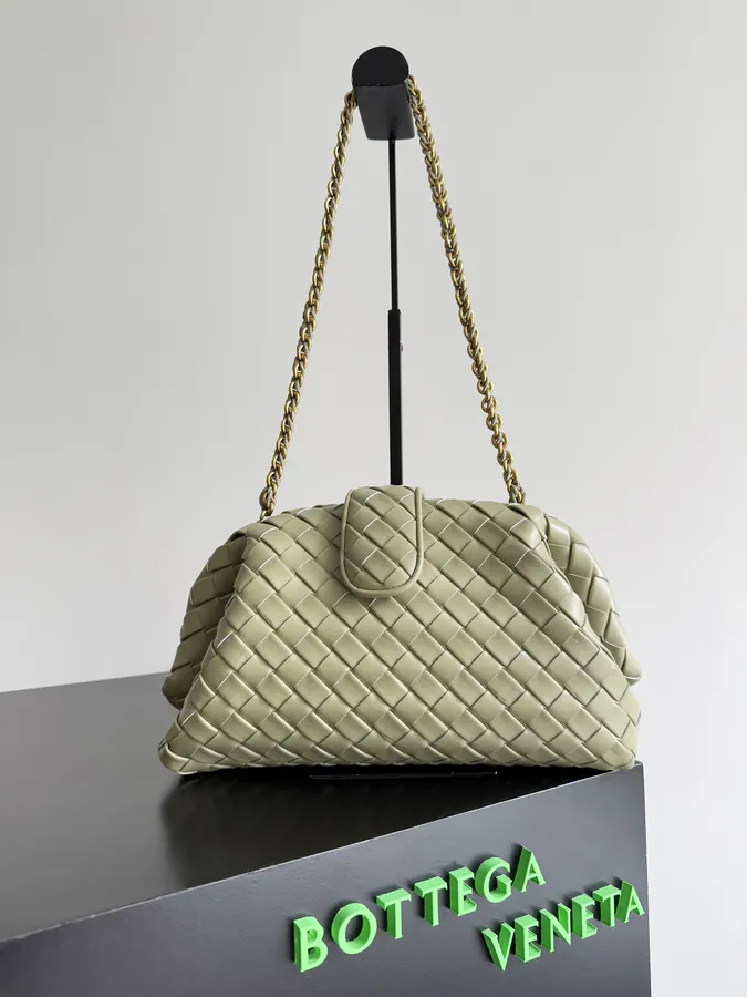BOTTEGA VENETA Laurens Clutch with Chain Timeless Elegance