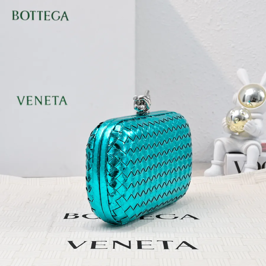 BV Knot Snake Skin Evening Bag