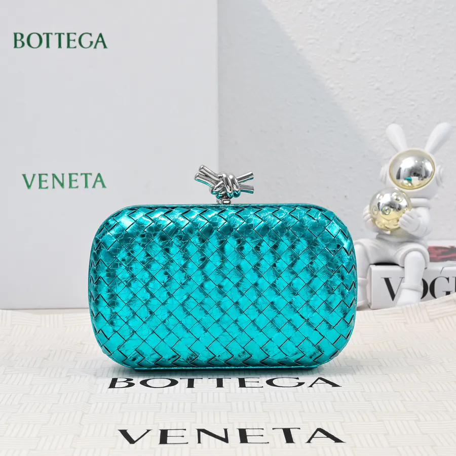 BV Knot Snake Skin Evening Bag