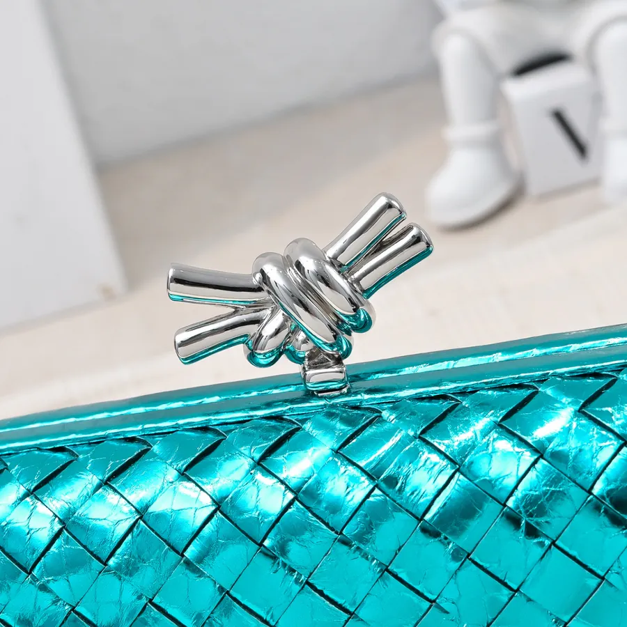 BV Knot Snake Skin Evening Bag