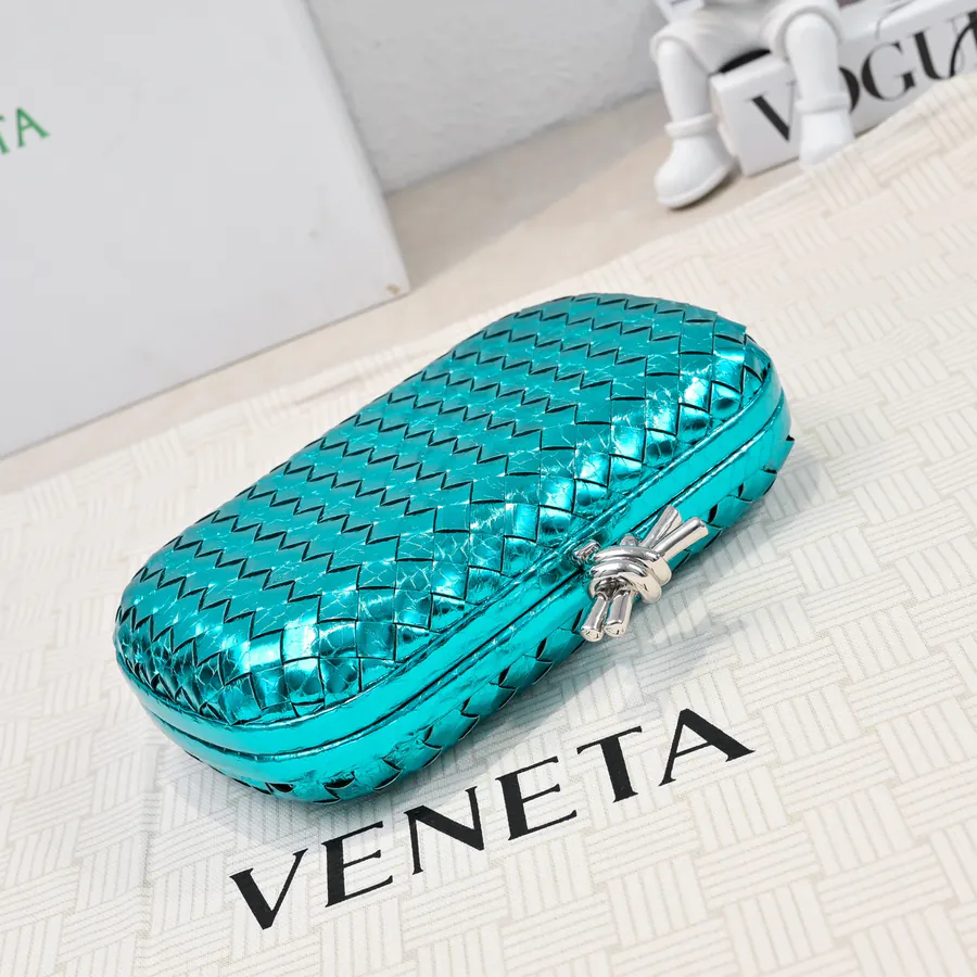 BV Knot Snake Skin Evening Bag