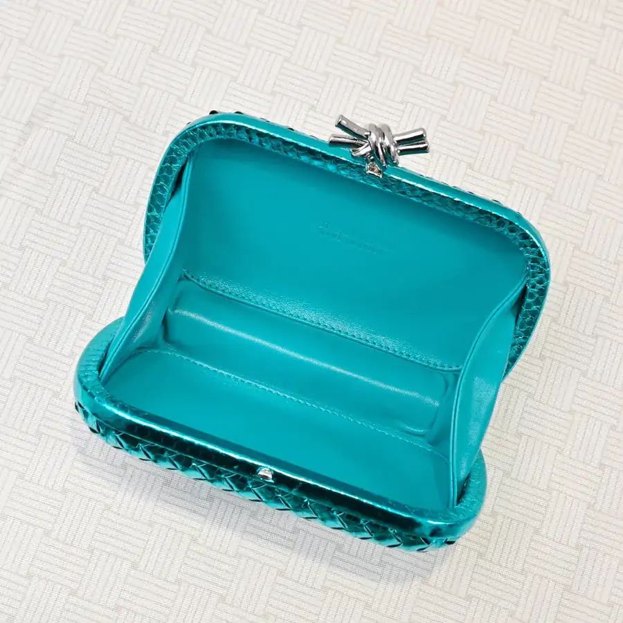 BV Knot Snake Skin Evening Bag