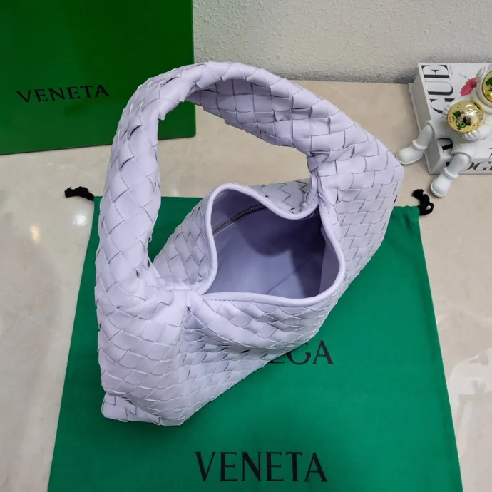 Bv New Mini HOP Bag with Grained Calfskin and Woven Handle