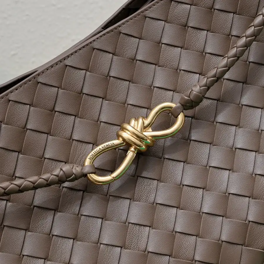 Bottega Veneta Andiamo Handbag Classic Leather Weave with Gold Tassel