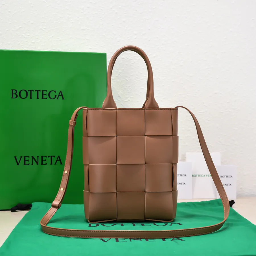 Mini Intreccio Leather Tote Bag with Detachable Strap