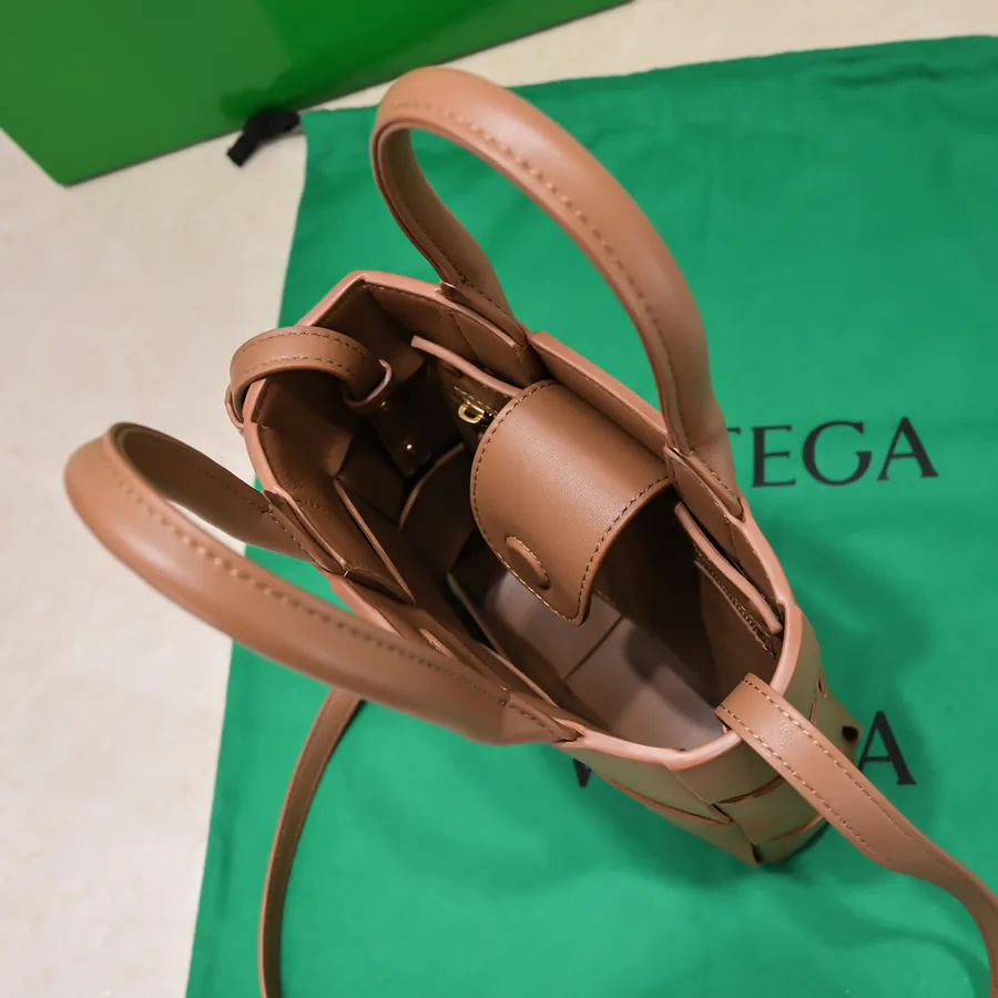 Mini Intreccio Leather Tote Bag with Detachable Strap