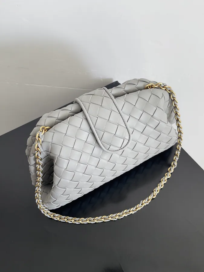 BOTTEGA VENETA Laurens Clutch with Chain Timeless Elegance