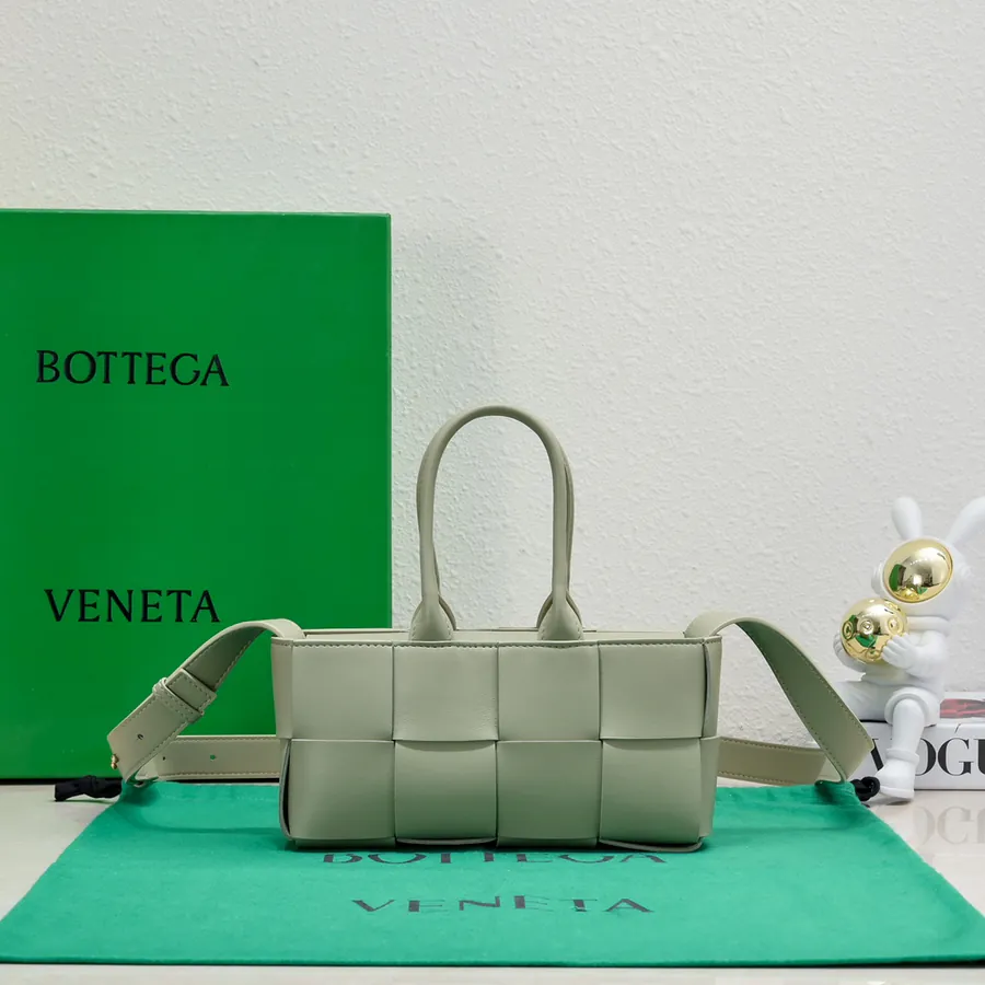 Mini East West Arco Tote in Intreccio Leather