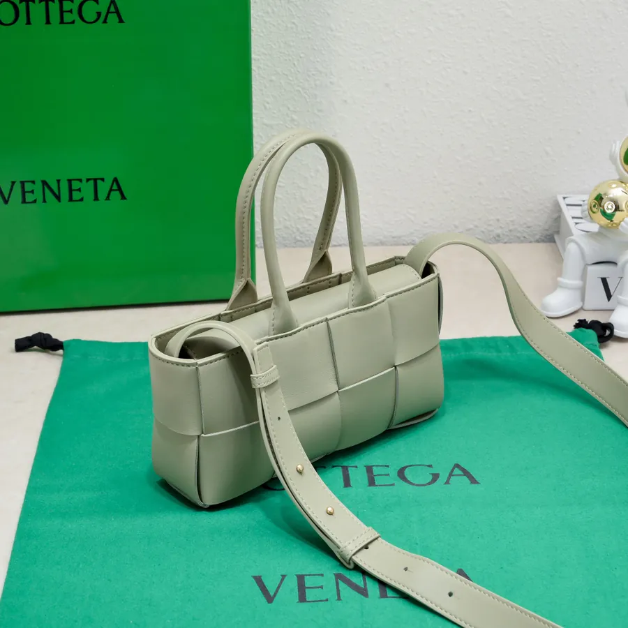 Mini East West Arco Tote in Intreccio Leather