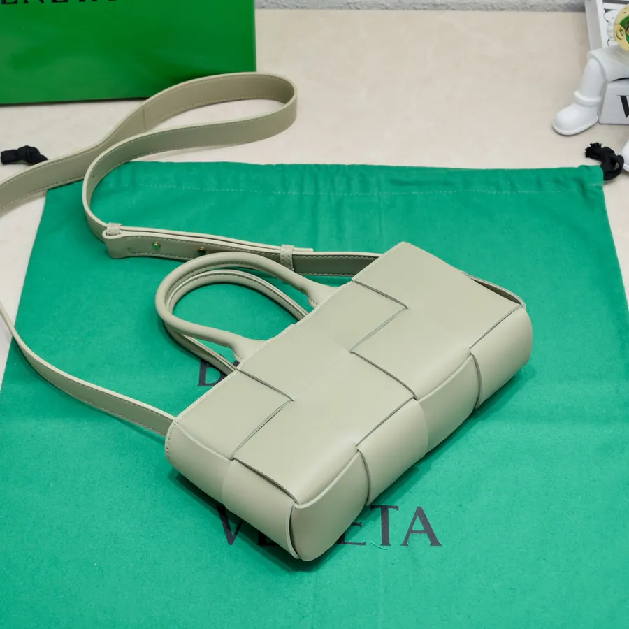 Mini East West Arco Tote in Intreccio Leather