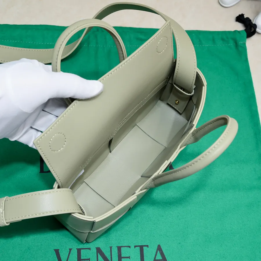 Mini East West Arco Tote in Intreccio Leather