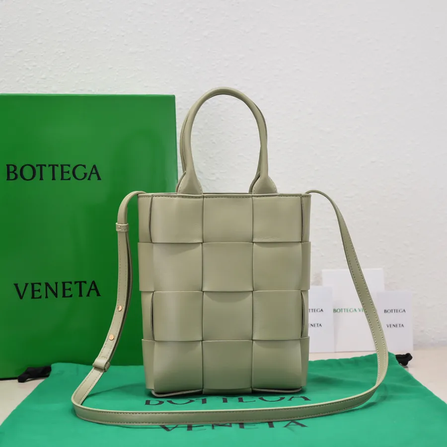 Mini Intreccio Leather Tote Bag with Detachable Strap