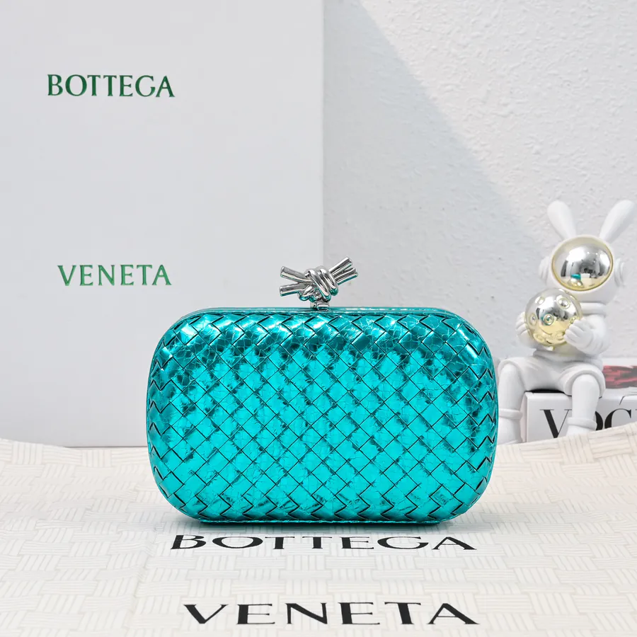 BV Knot Snake Skin Evening Bag