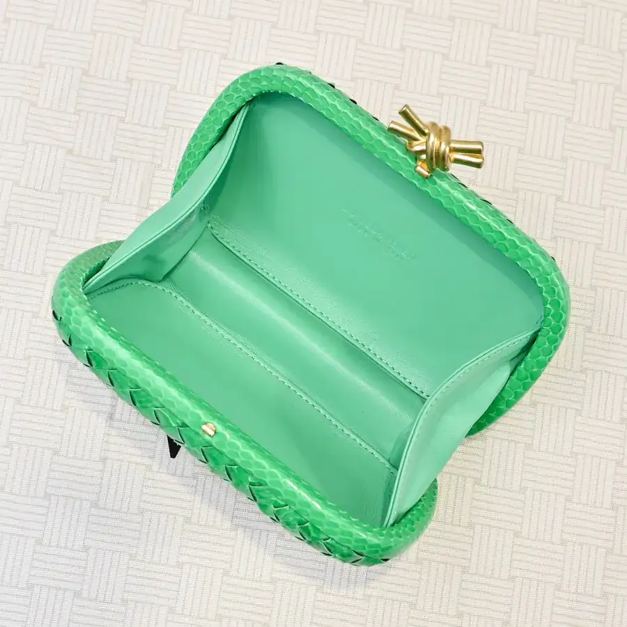 BV Knot Snake Skin Evening Bag