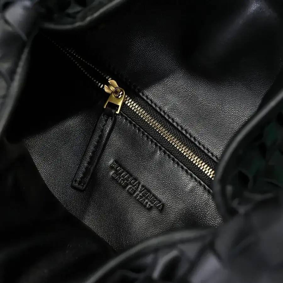 Bv New Medium HOP Bag with Woven Leather Handle