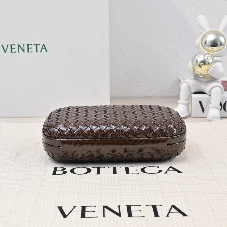 BV Knot Snake Skin Evening Bag