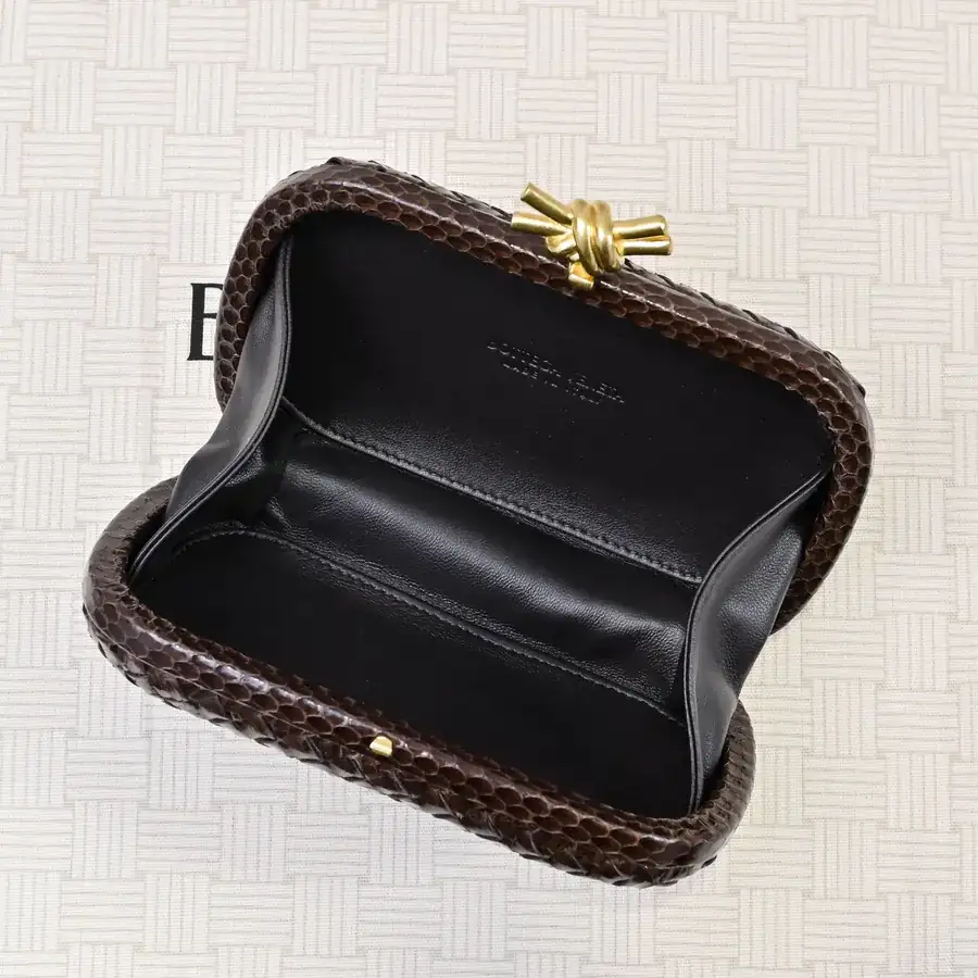 BV Knot Snake Skin Evening Bag