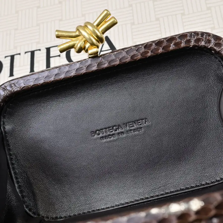 BV Knot Snake Skin Evening Bag
