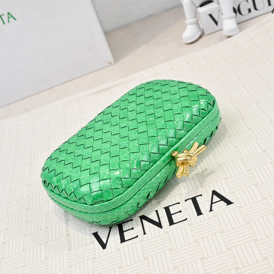 BV Knot Snake Skin Evening Bag