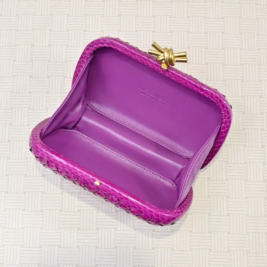 BV Knot Snake Skin Evening Bag