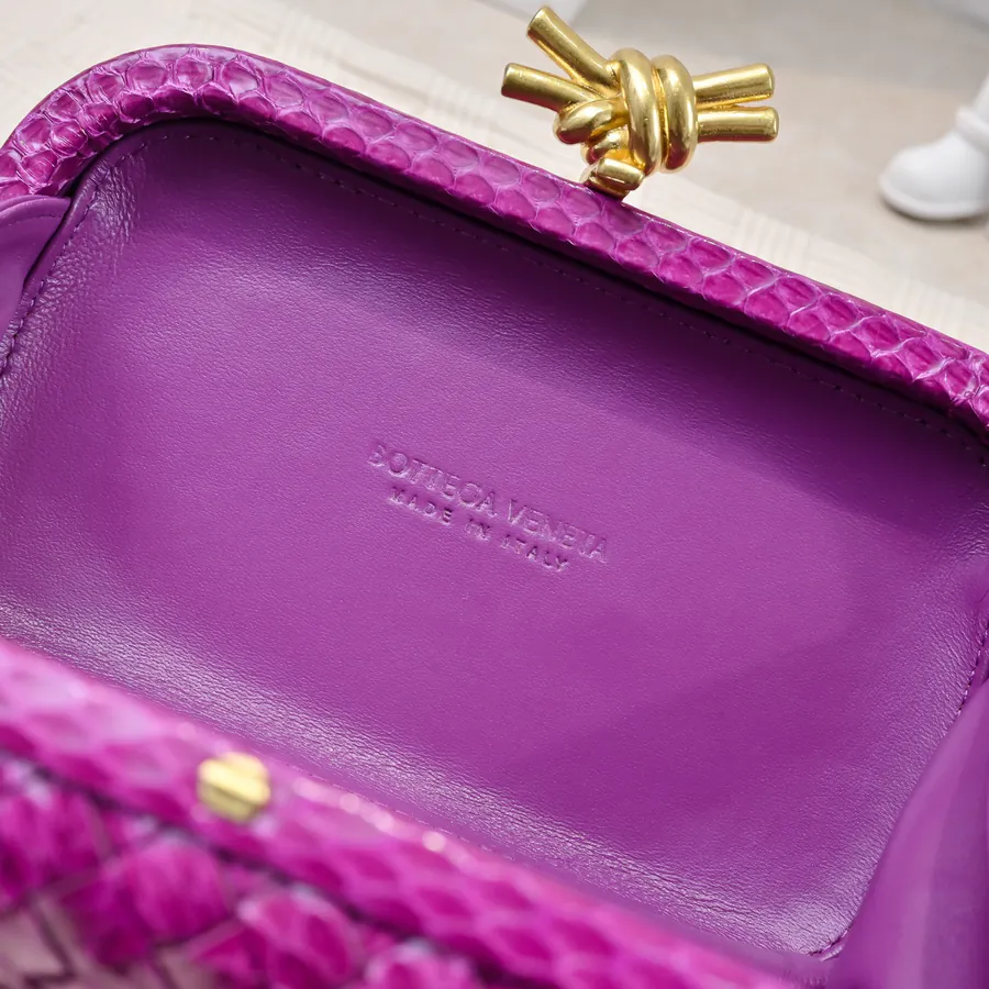 BV Knot Snake Skin Evening Bag
