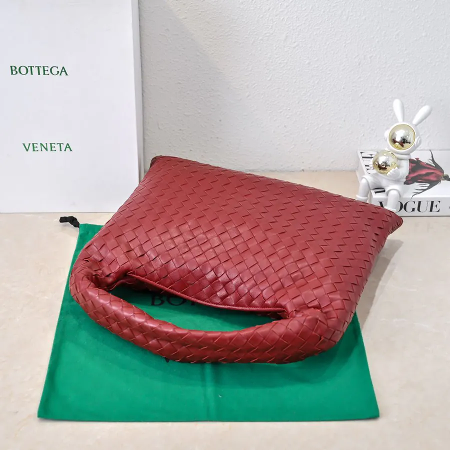 Bv New Medium HOP Bag with Woven Leather Handle