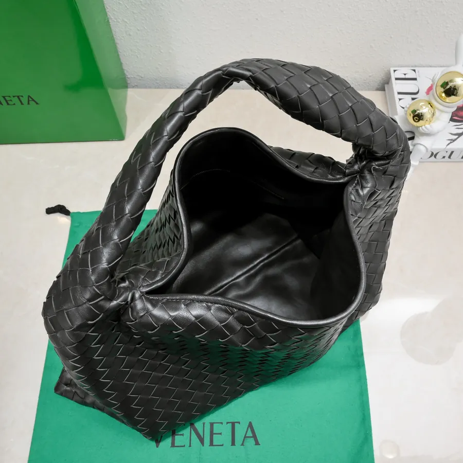 Bv New Large HOP Bag with One Piece Leather Weave Handle