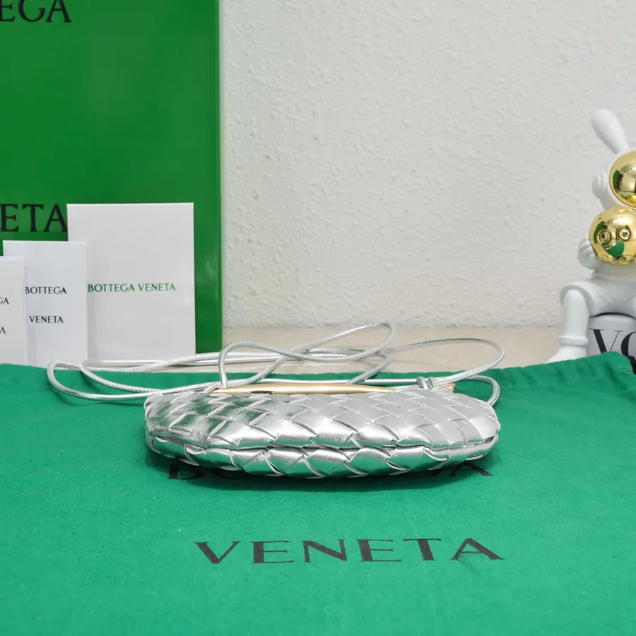 BV Mini Sardine Elegant Bucket Bag with Metallic Handles
