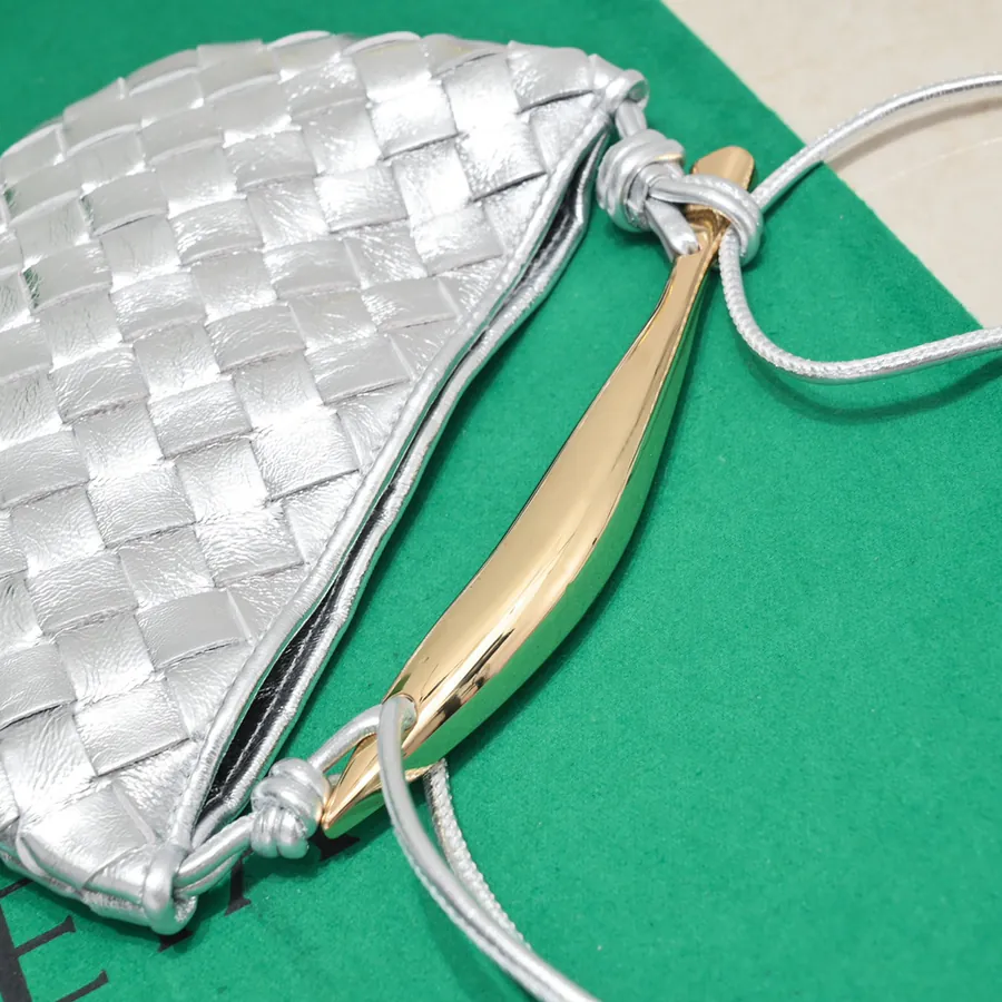 BV Mini Sardine Elegant Bucket Bag with Metallic Handles