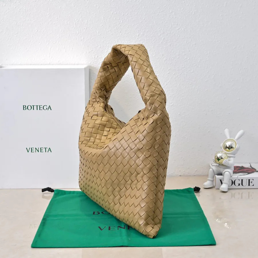 Bv New Medium HOP Bag with Woven Leather Handle