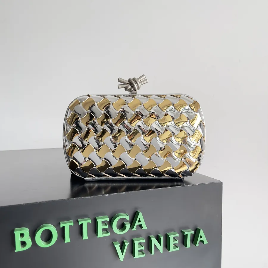 BOTTEGA VENETA 2024 Evening Bag with Wavy Double Weave