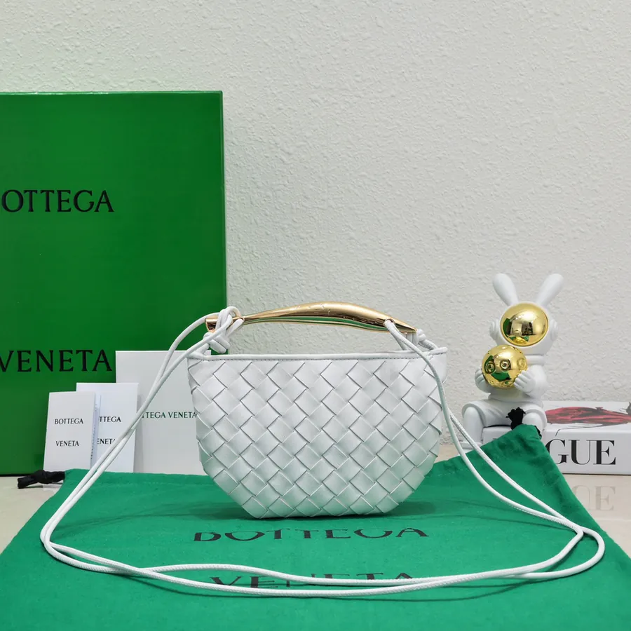 BV Mini Sardine Elegant Artistic Handbag with Gold Plated Hardware
