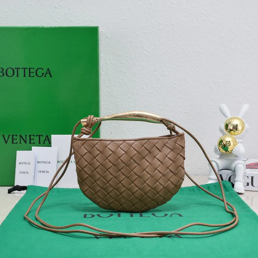 BV Mini Sardine Elegant Artistic Bag with Gold Hardware