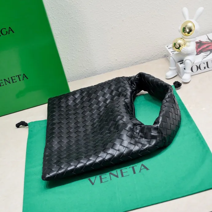 Bv New Mini HOP Bag with Grained Calfskin and Woven Handles