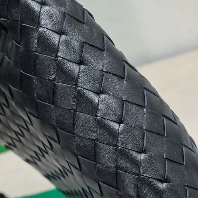 Bv New Mini HOP Bag with Grained Calfskin and Woven Handles