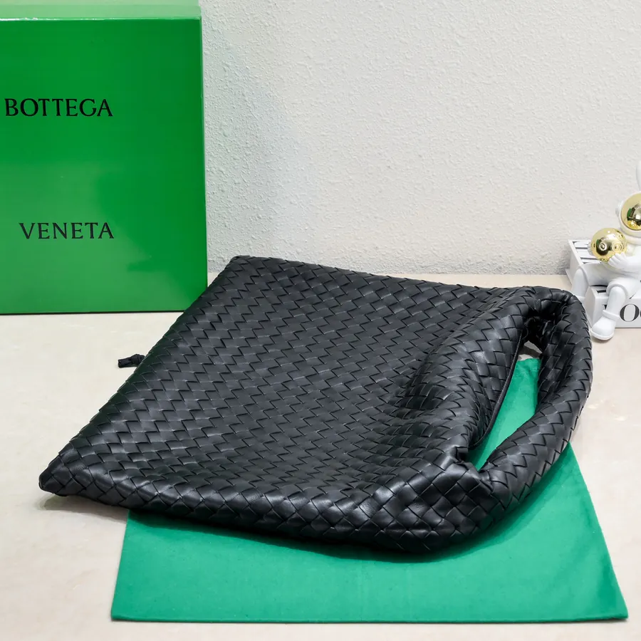 Bv New Large HOP Bag with Woven Leather Handle