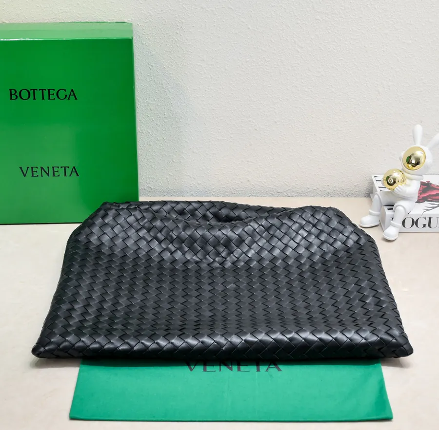 Bv New Large HOP Bag with Woven Leather Handle