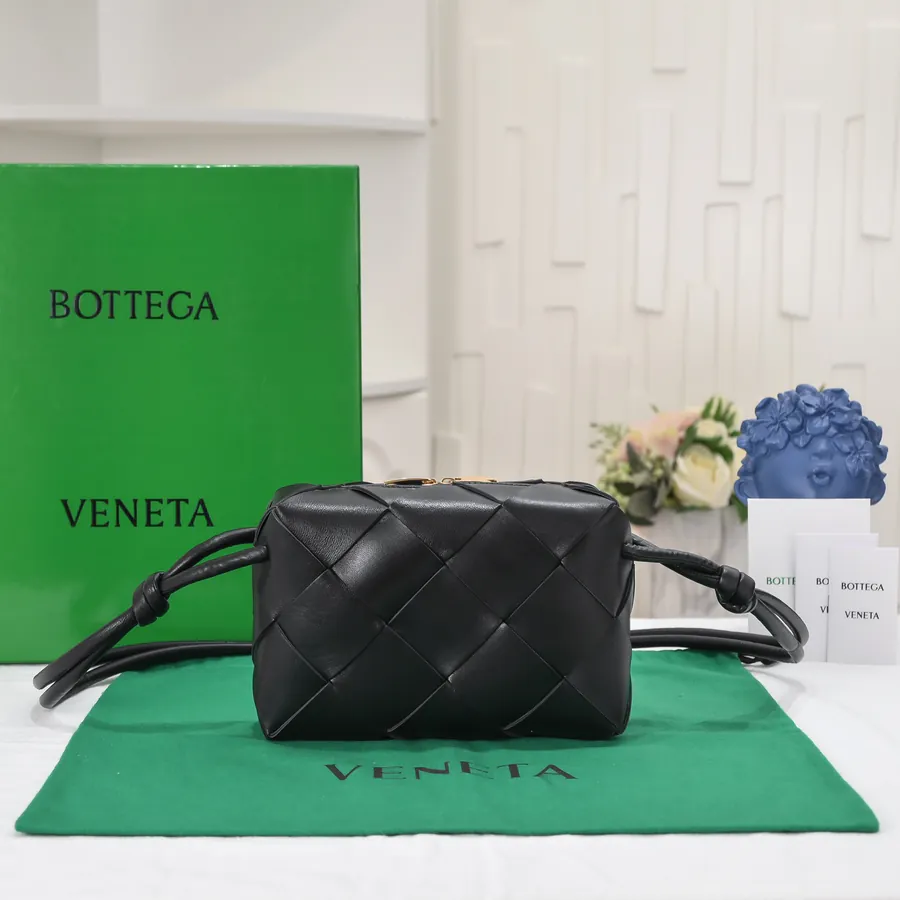 BV Cassette Camera Bag Classic Grained Calfskin, Minimalist Design
