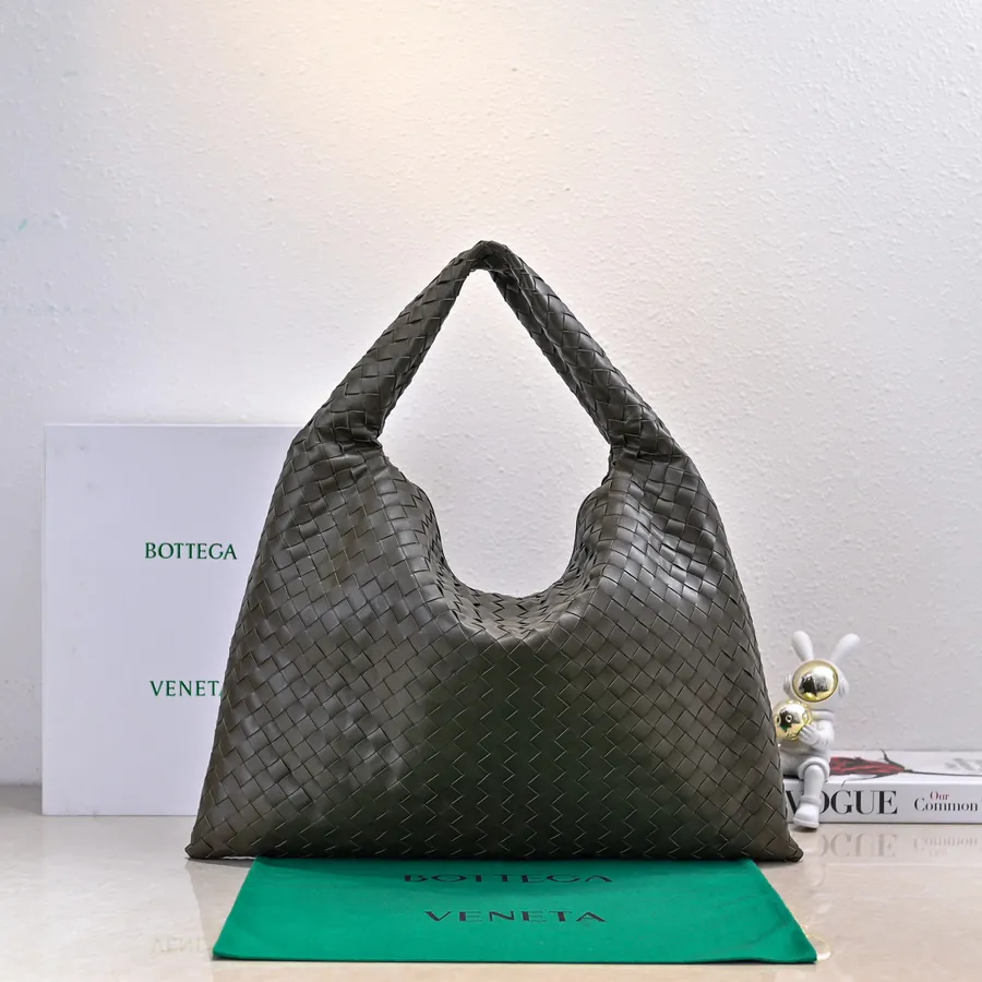 Bv New Large HOP Bag with Full Leather Weave Handle