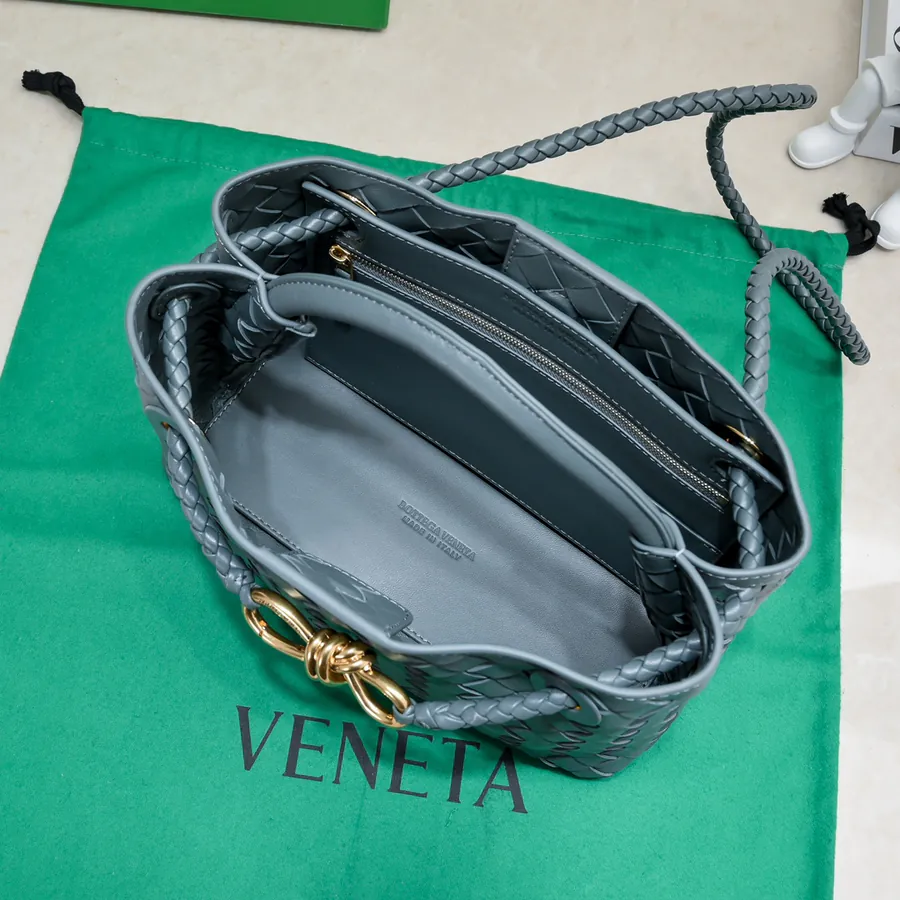 B Intrecciato Leather Mini Tote with Slide Strap